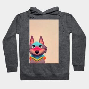 Adorable colorful painted wolf Hoodie